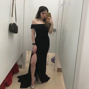 black off the shoulder dress